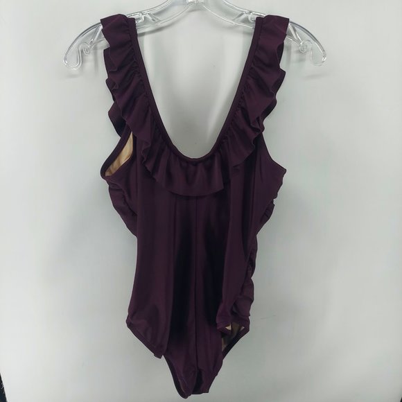 merona swimsuit one piece size large purple - Picture 3 of 12